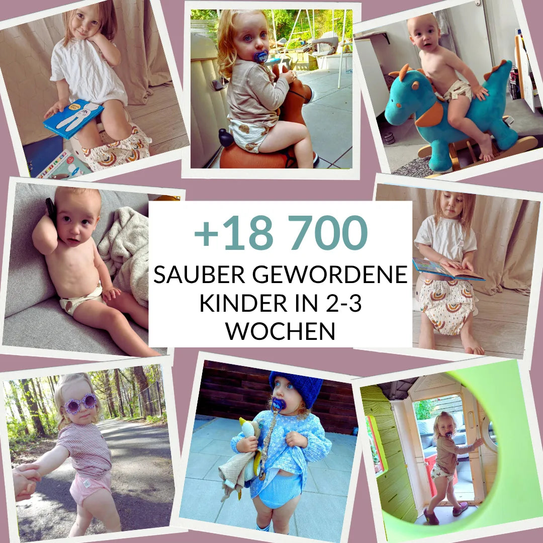 Trainingshöschen · Sauber in 2-3 Wochen · 100 % Baumwolle, wiederverwendbar · Leicht anzuziehen ab 18 Monaten
