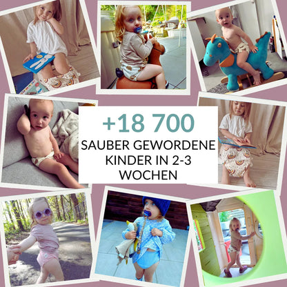 Trainingshöschen · Sauber in 2-3 Wochen · 100 % Baumwolle, wiederverwendbar · Leicht anzuziehen ab 18 Monaten