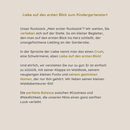 Personalisierter Baby-Rucksack mit Namen, ganz allein für ihn | Mein erster Rucksack