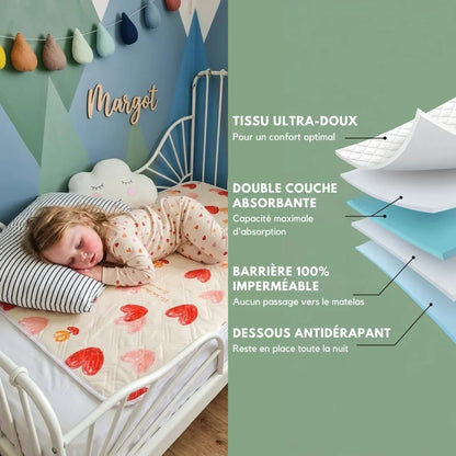 Непромокаем перящ се протектор за детско легло | Мотив сърца