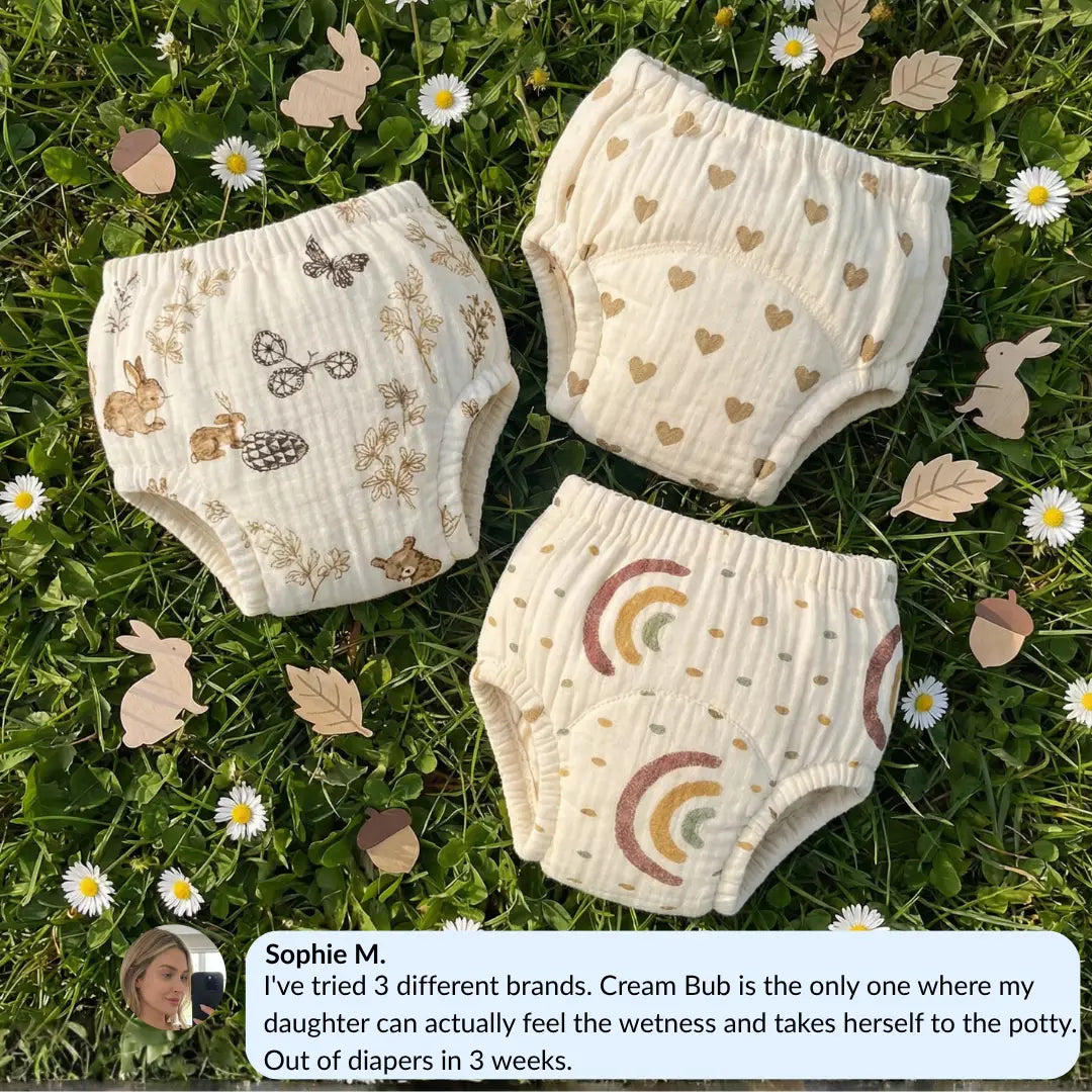 Reusable Potty Training Underwear - Potty trained in 2-3 weeks - 100% Cotton - Easy Pull-On from 18 Months