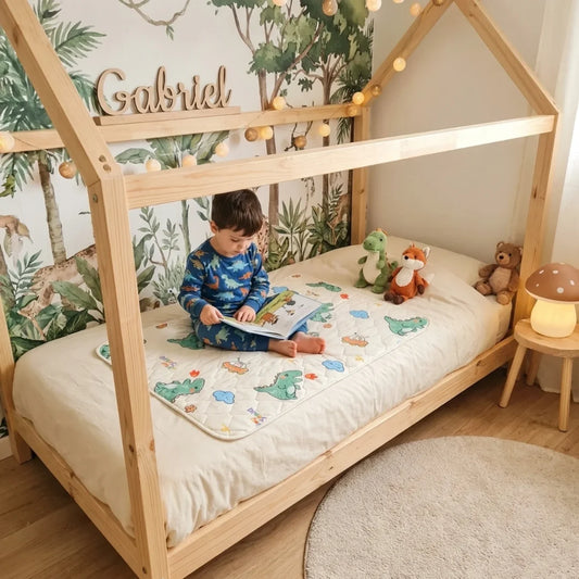 Waterproof Washable Mattress Protector for Kids' Bed | Dino Pattern